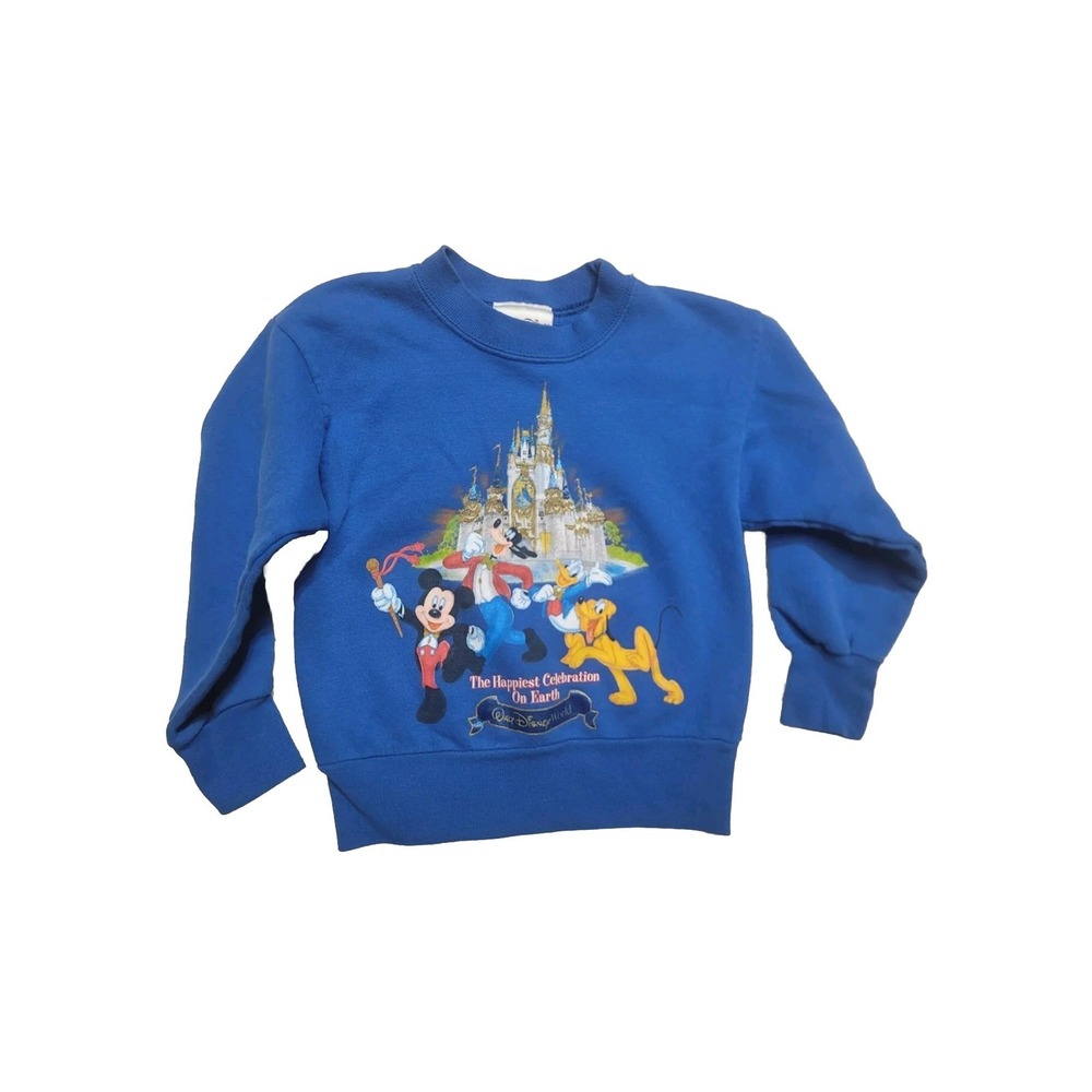Vintage Walt Disney World The Happiest Celebration On Earth Sweatshirt XS Blue